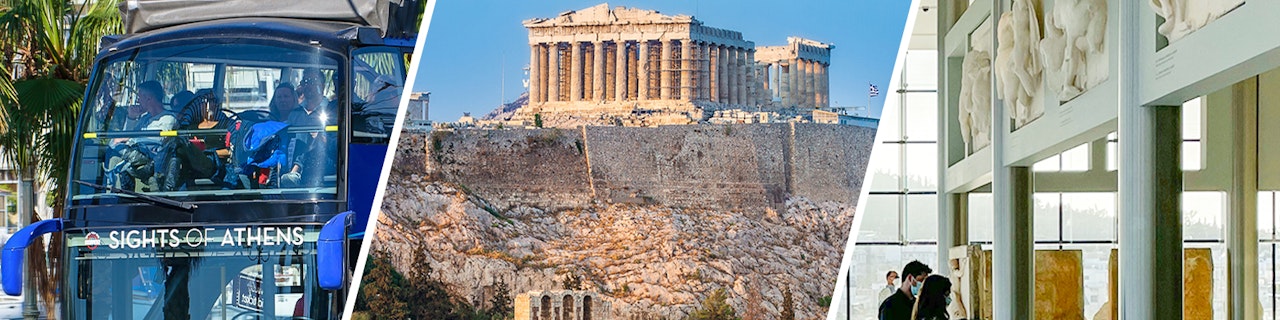 Combo: biglietti per tour Hop-on Hop-off di Atene + Acropoli e Partenone + Museo dell'Acropoli