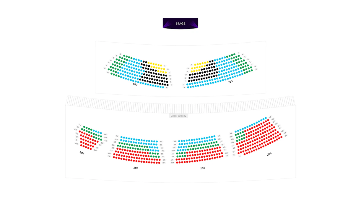 Blue man group Theater seating chart image