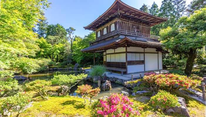 The Ginkakuji Temple (The Silver Pavilion) Unesco World Heritage Site, Uji, Kyoto, Japan