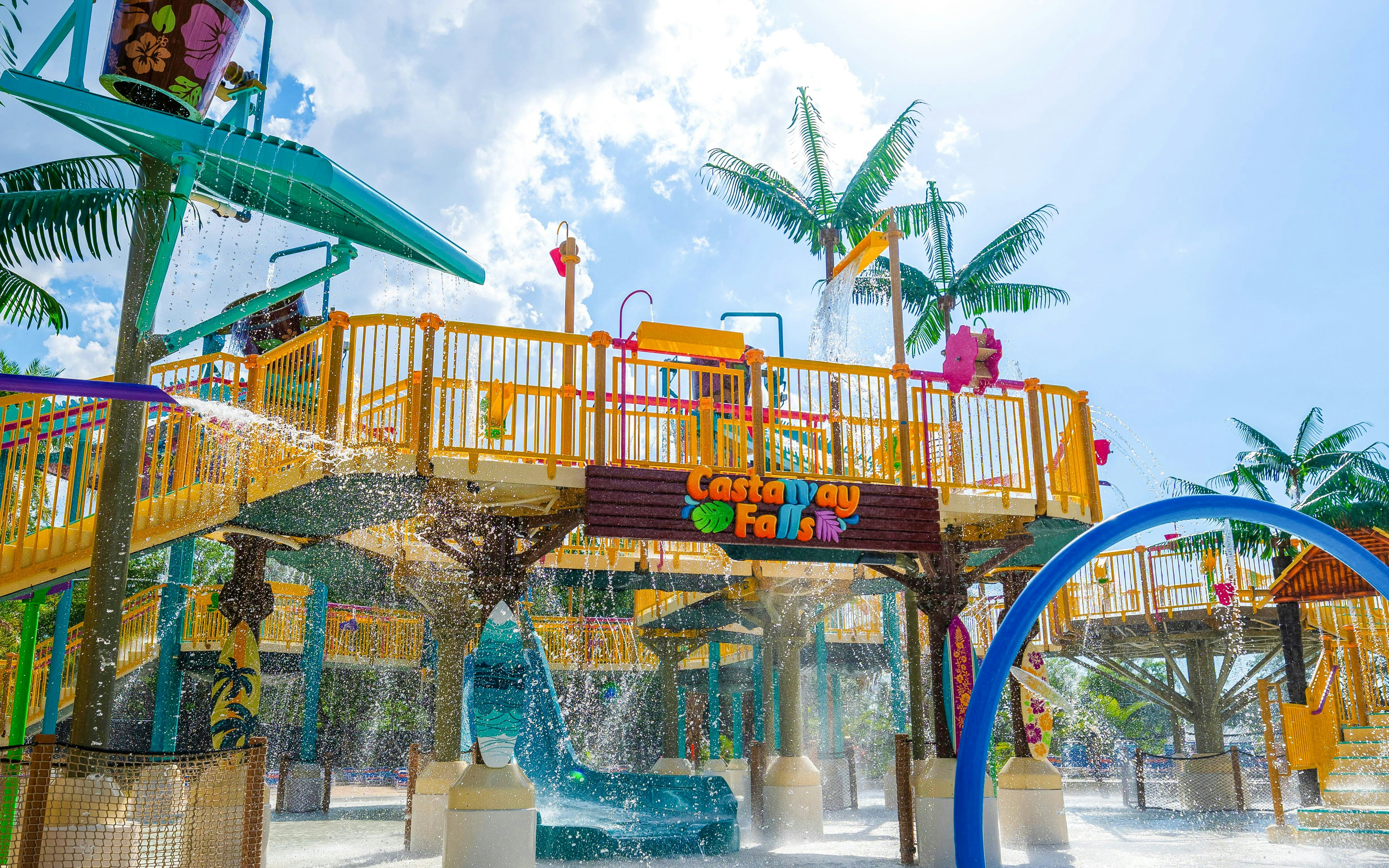 Castaway Falls family splash area at Adventure Island Tampa