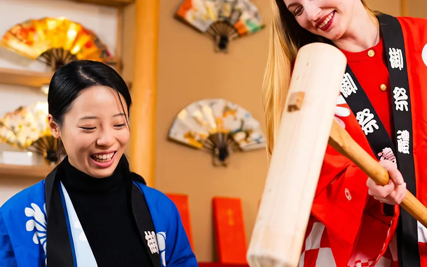 Kyoto Traditional Mochi Pounding Experience with Tasting