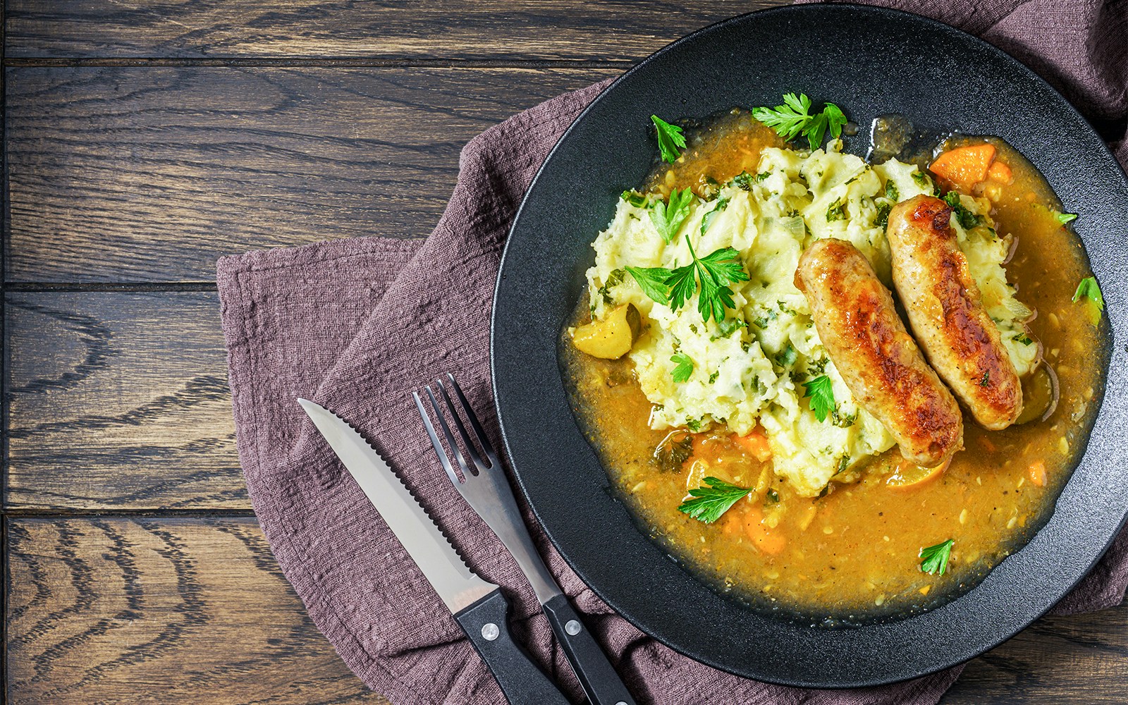 Traditional Dutch stamppot dish served in Amsterdam.