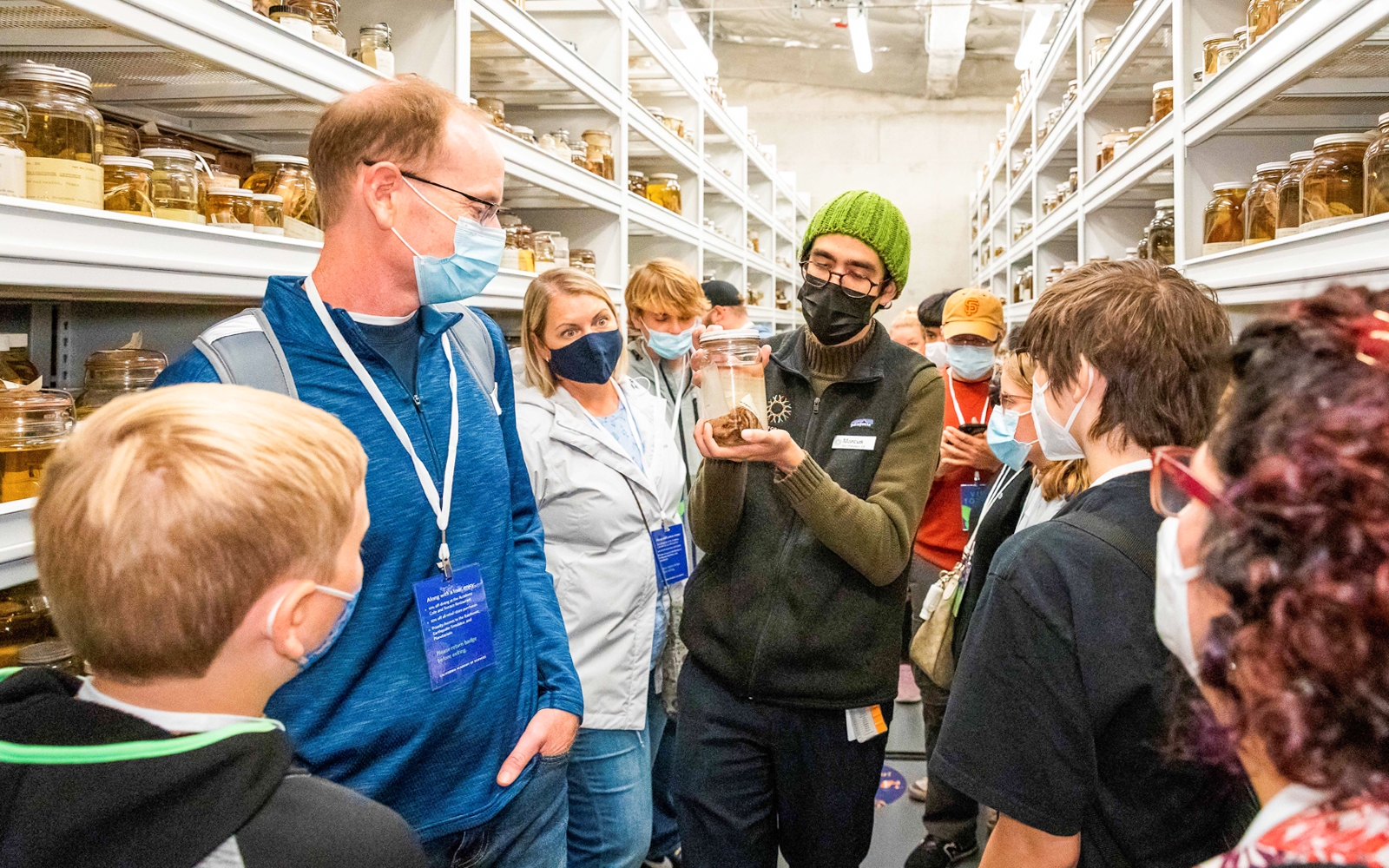 Visitors tour the specimen collection at California Academy of Sciences.