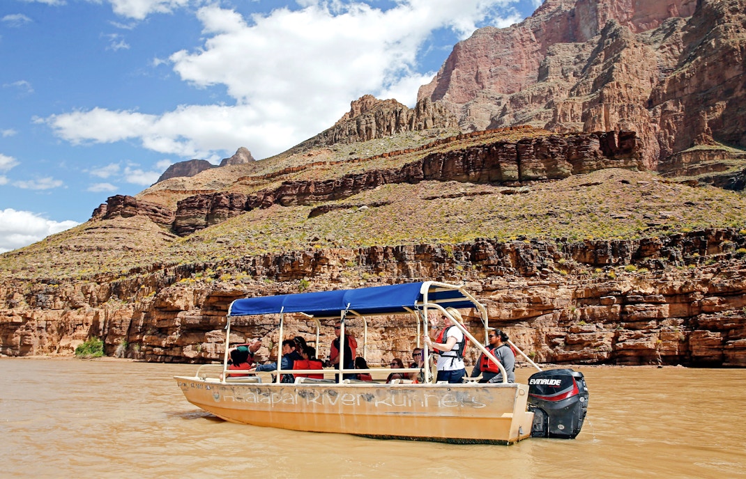Boat ride over Grand Canyon West Rim with view of Colorado River