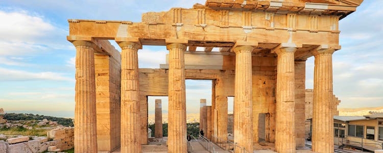 Temple of Athena Nike on the Acropolis, Athens, Greece, showcasing ancient Greek architecture.