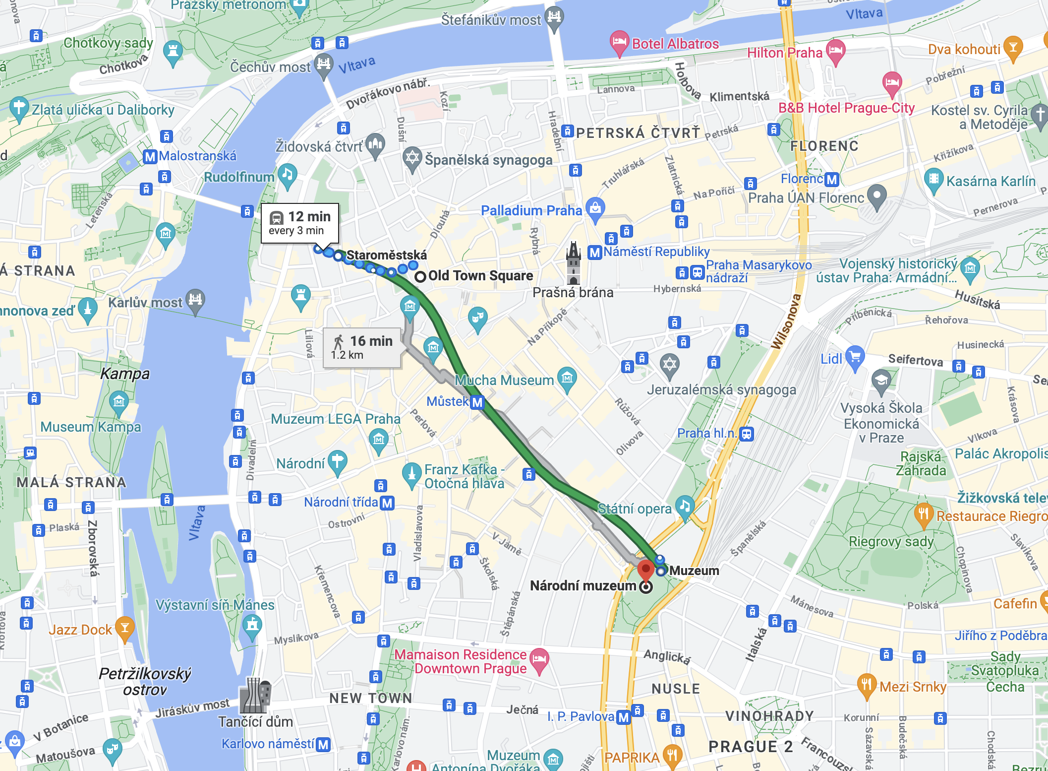 Getting to Prague National Museum By Tram