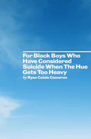 For Black Boys theater show poster with cast members in colorful attire, London.