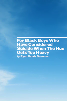 For Black Boys theater show poster with cast members in colorful attire, London.