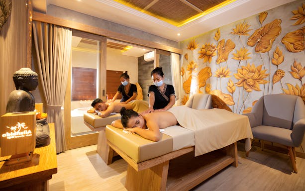 Couple enjoying a massage at Cretya Spa, Bali.