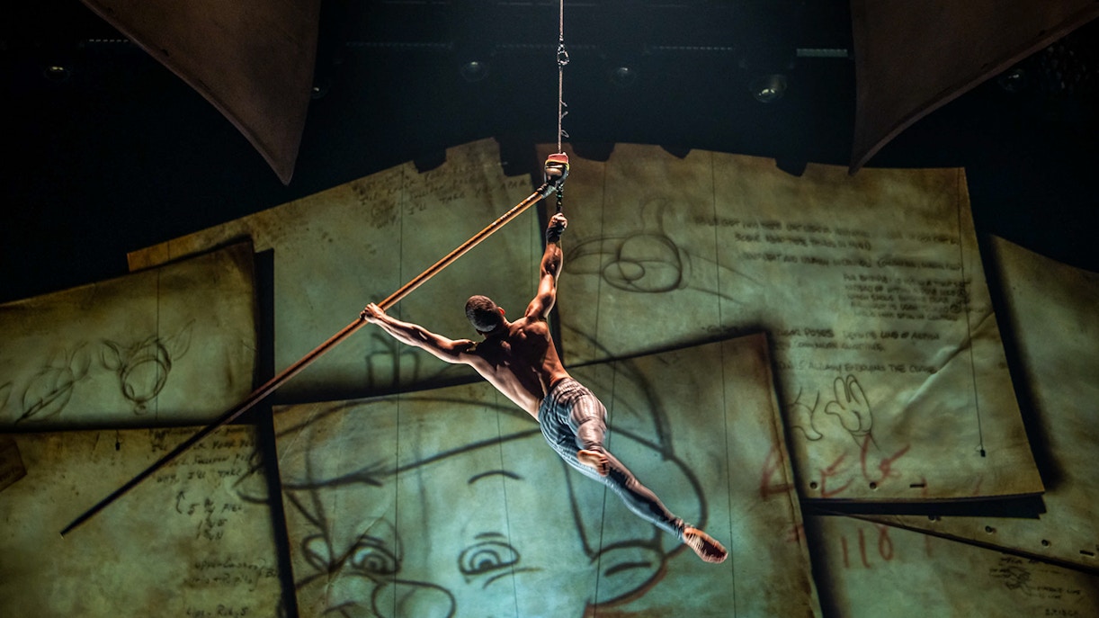 Acrobate suspendu à Las Vegas