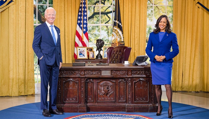 Wax figures in the Oval Office at Madame Tussauds, New York.