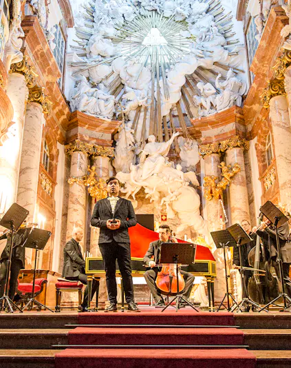 Musicians performing Vivaldi's Four Seasons at Karlskirche, Vienna.