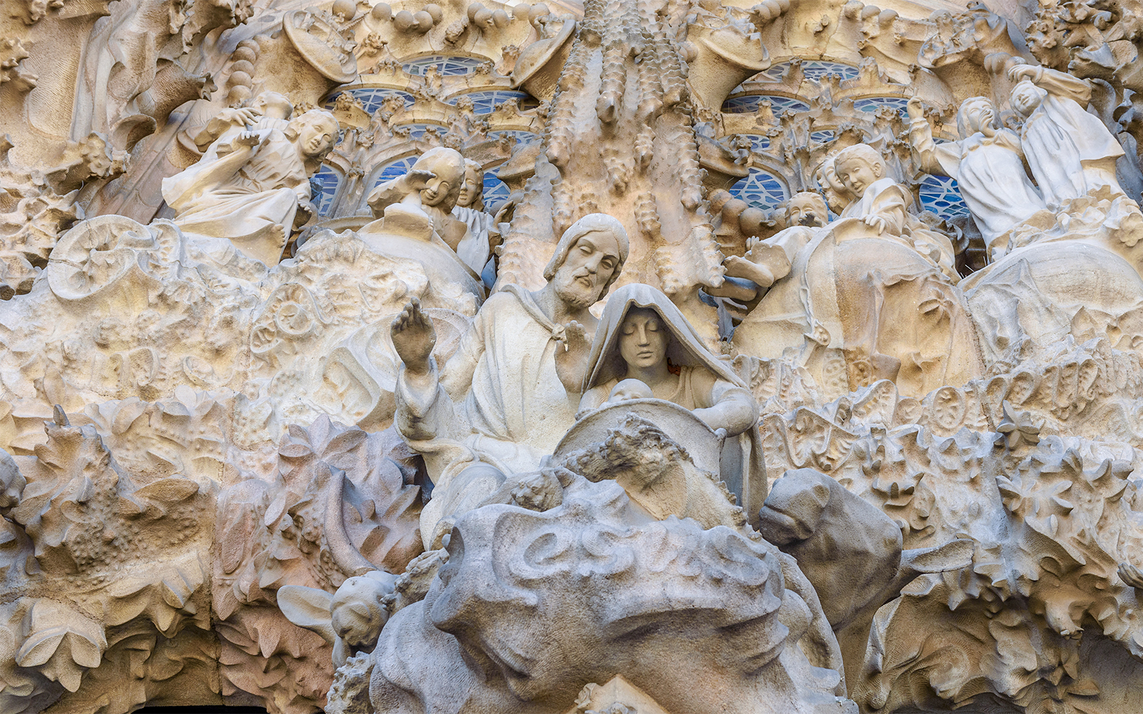 Sagrada Familia Glory Facade in Barcelona with intricate architectural details.
