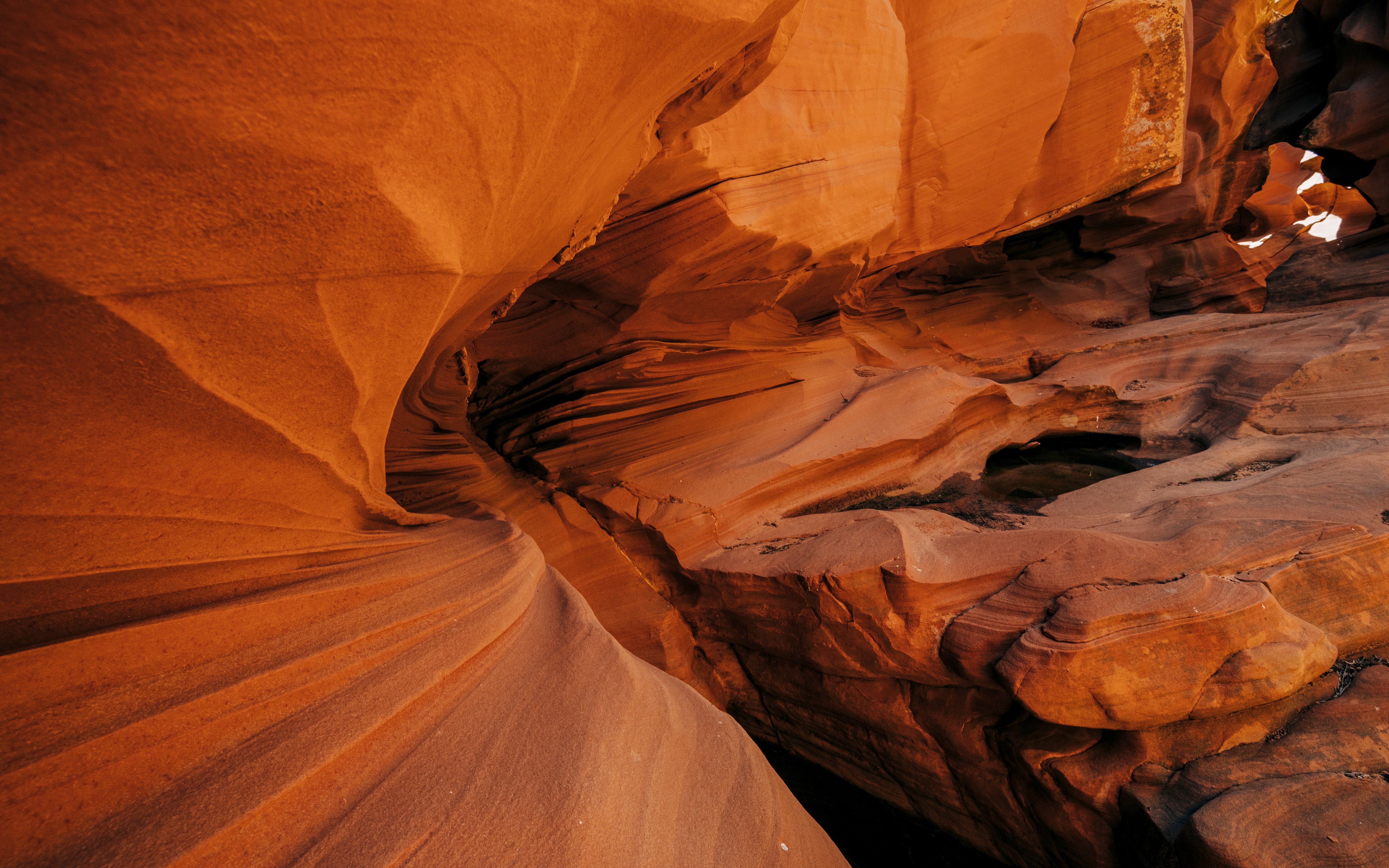 Curved sandstone formations in Deer Canyon, Arizona.