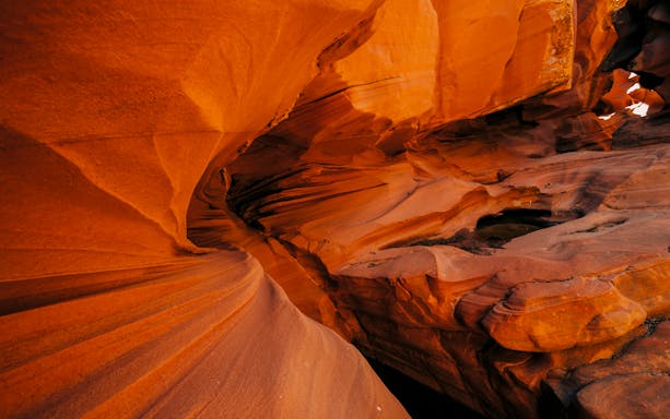 Curved sandstone formations in Deer Canyon, Arizona.