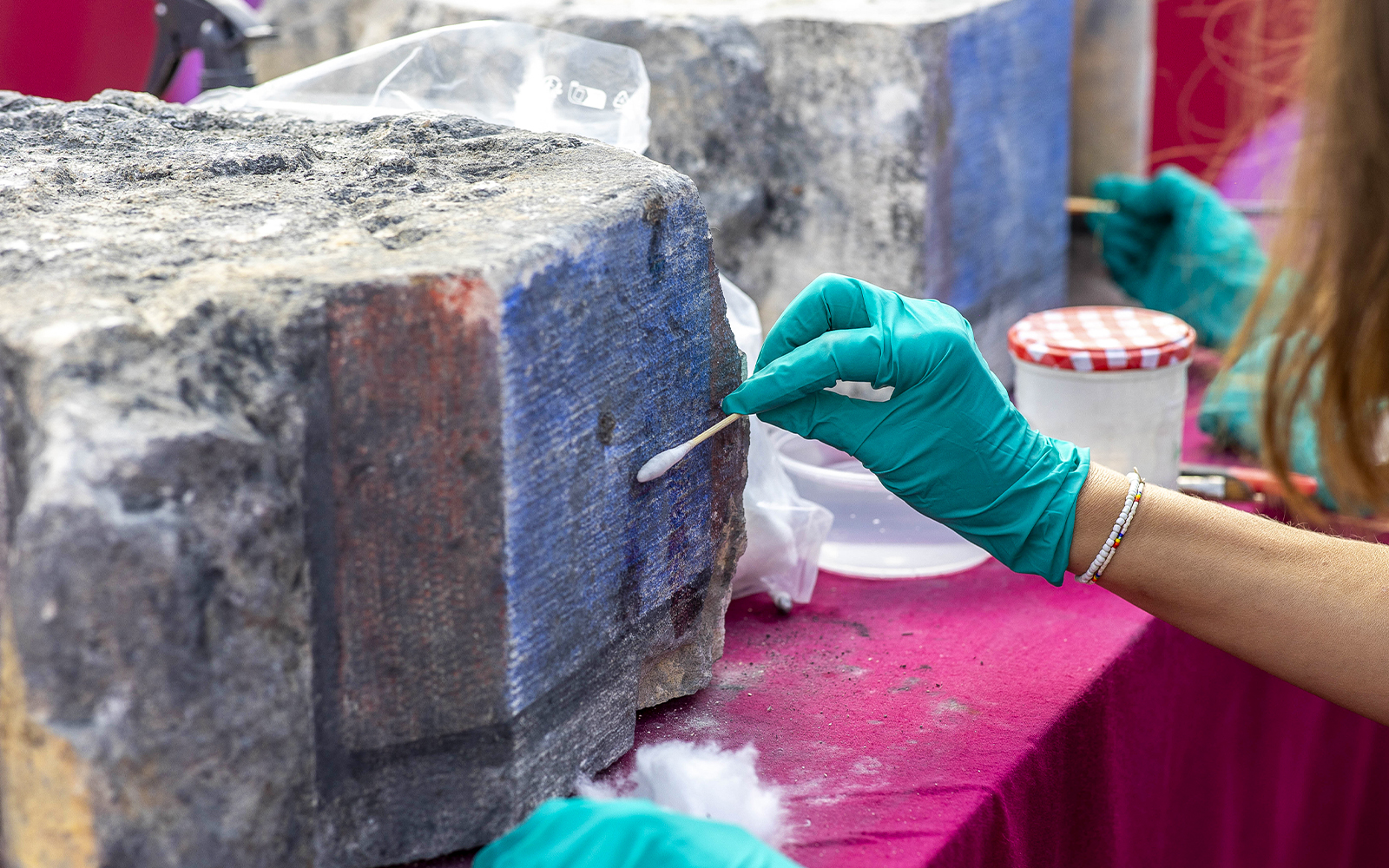 Notre Dame Cathedral restoration work with scaffolding, Paris, France.