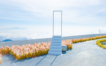 Rooftop view with a white frame and stairs at Hoverland, Wyndham Ion Majestic Hotel, Genting Highlands.