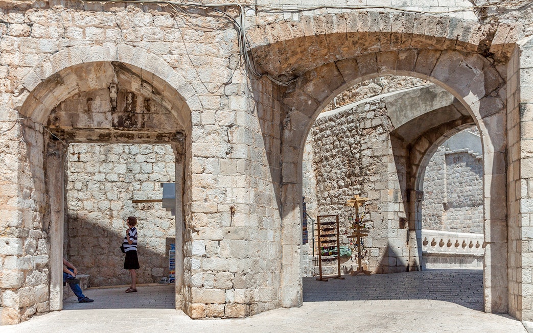 Stone arches in Dubrovnik's Old Town, part of the King's Landing Walking Tour.