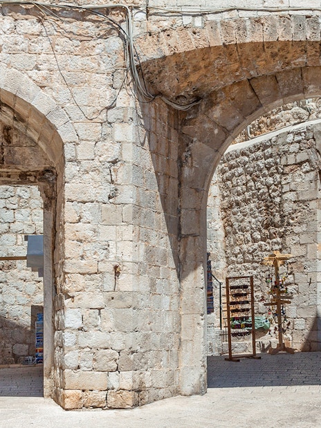 Stone arches in Dubrovnik's Old Town, part of the King's Landing Walking Tour.