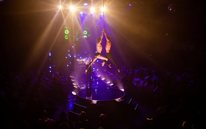 Aerial performers during Velvet Inferno show in Sydney.