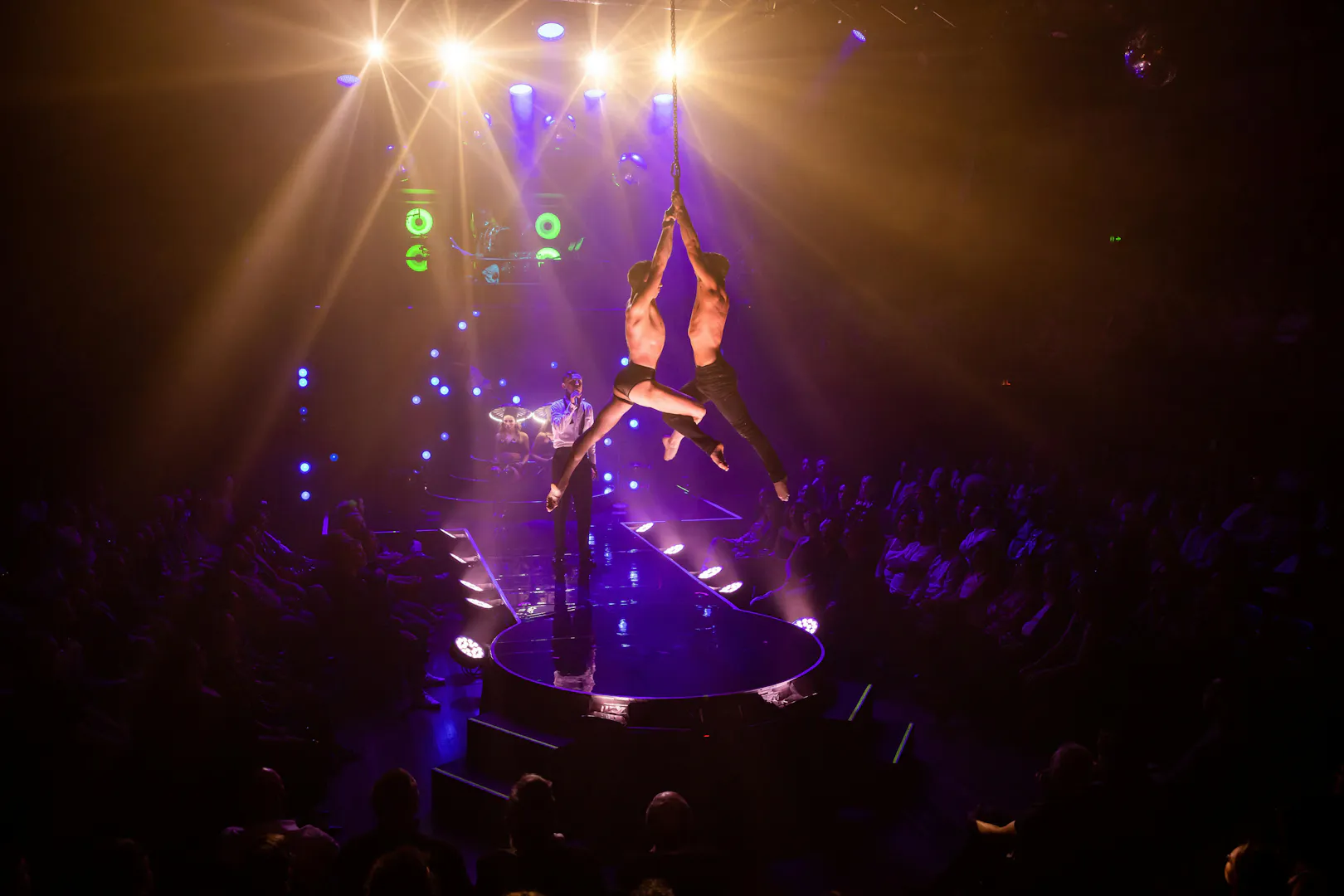 Aerial performers during Velvet Inferno show in Sydney.