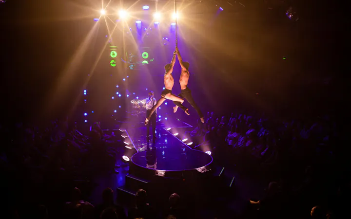 Aerial performers during Velvet Inferno show in Sydney.