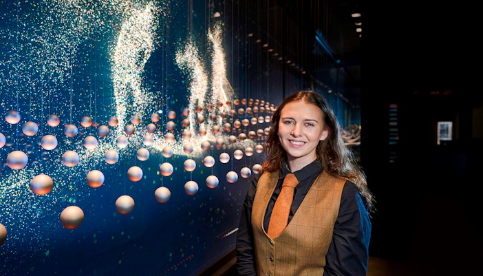 Guide explaining whisky production at the Scotch Whisky Experience in Edinburgh, Scotland.