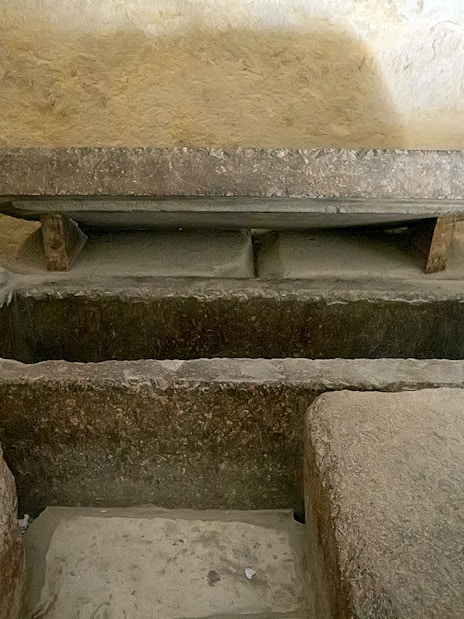 Ancient crypt inside the second Great Pyramid of Giza, Cairo, Egypt.