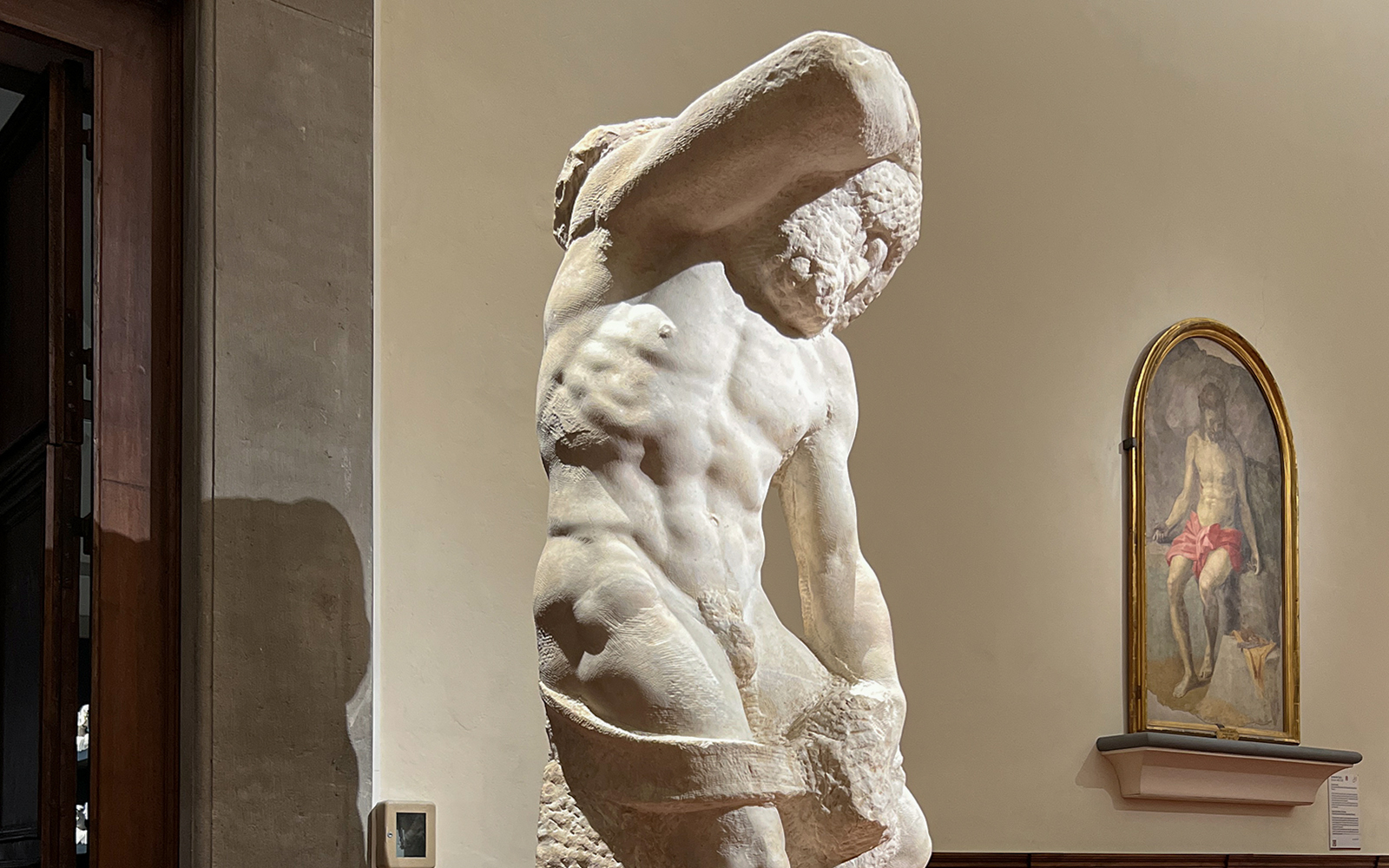 Unfinished sculpture in Accademia Gallery, Florence, Italy.