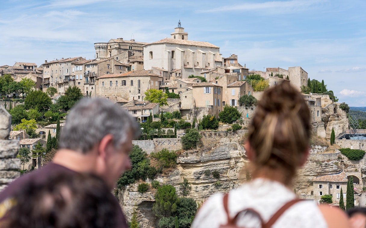 Luberon village view with historic buildings during Lavender Morning Tour.
