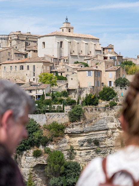 Luberon village view with historic buildings during Lavender Morning Tour.