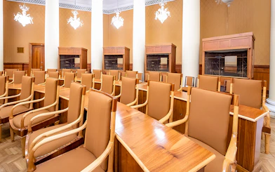 Conference room inside Palace of Culture and Science, Warsaw.