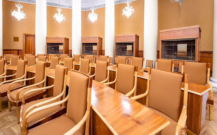 Conference room inside Palace of Culture and Science, Warsaw.