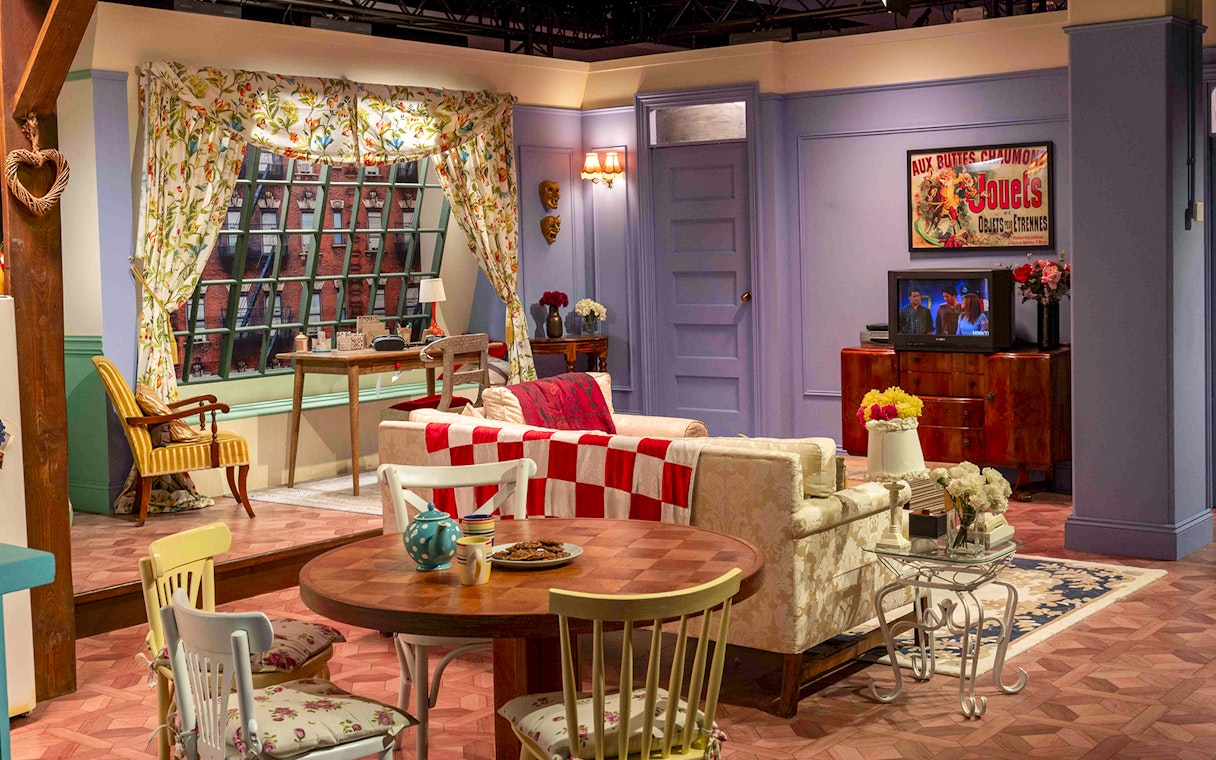Monica's apartment set from FRIENDS™ with iconic window and furniture.