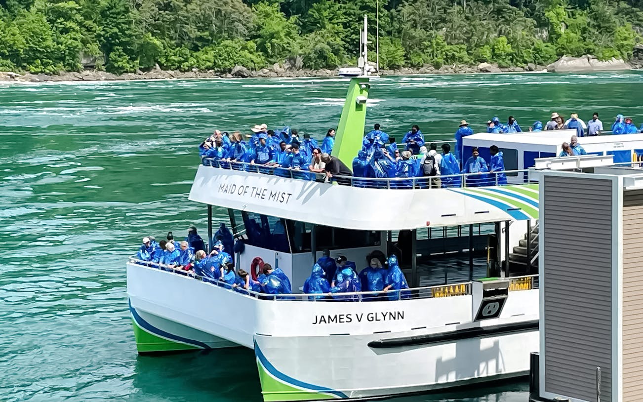 Guests on Maid of the Mist boat ride near Niagara Falls.