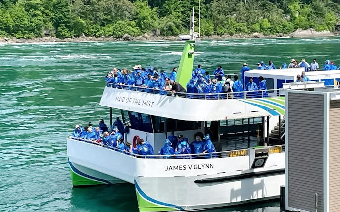 Guests on Maid of the Mist boat ride near Niagara Falls.