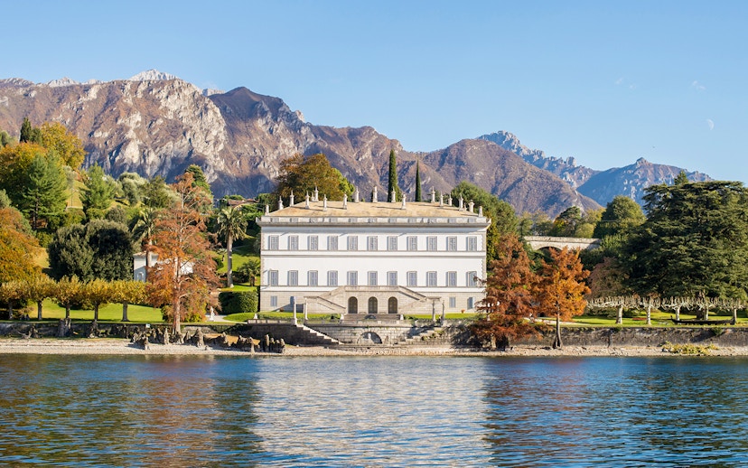 Villa Melzi and Gardens with Lake Como view near Bellagio.