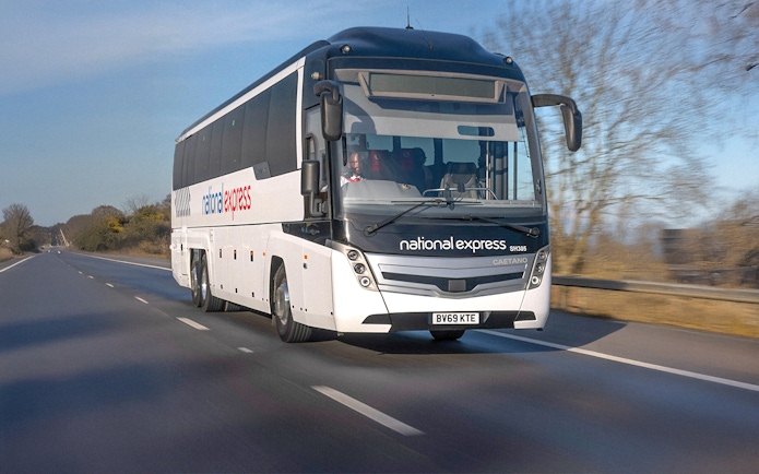 National Express bus on route to London Victoria Station.