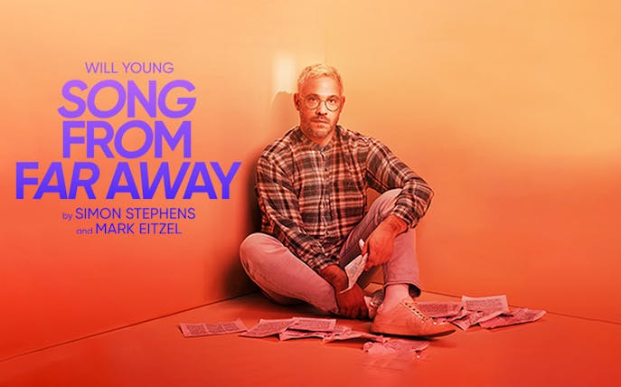 Song From Far Away poster with seated man holding letters