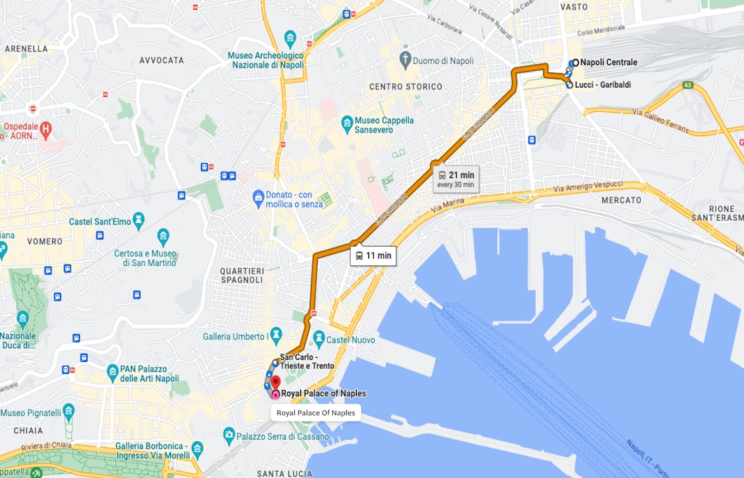 Royal Palace of Naples By Metro