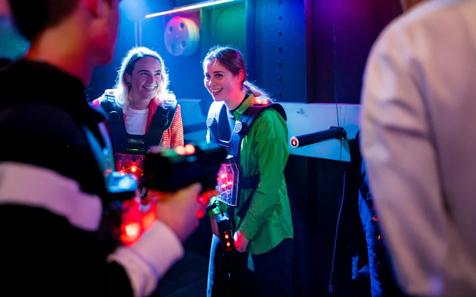 Participants enjoying a laser tag game in Rotterdam.