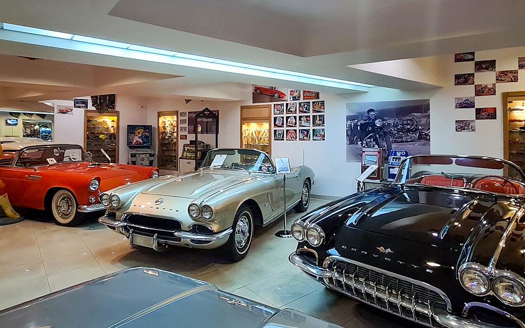 Classic cars displayed at Malta Classic Car Collection Museum.