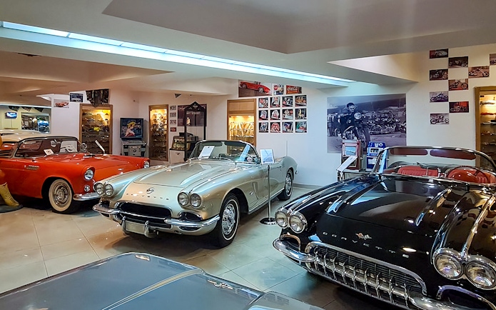 Classic cars displayed at Malta Classic Car Collection Museum.