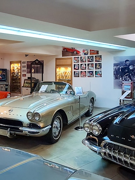 Classic cars displayed at Malta Classic Car Collection Museum.