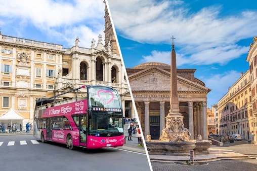 Combo (14% di sconto): biglietti per tour di Roma in autobus Hop-on Hop-off + Accesso rapido al Pantheon