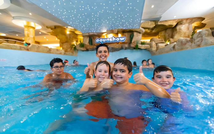 Children enjoying the pool at Aquashow Indoor Park.