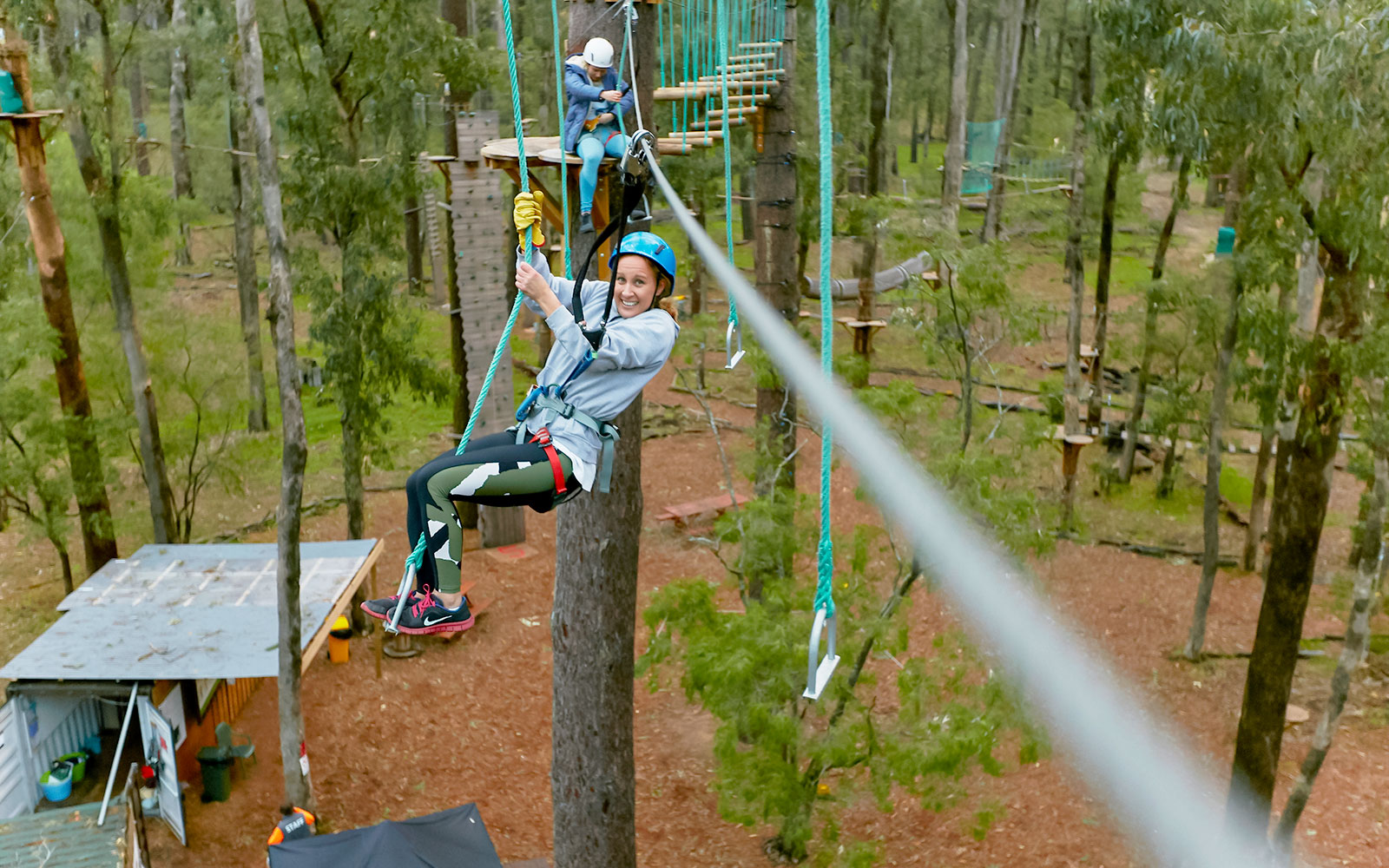 Ziplining adventure in Ludlow Tuart Forest, Western Australia.