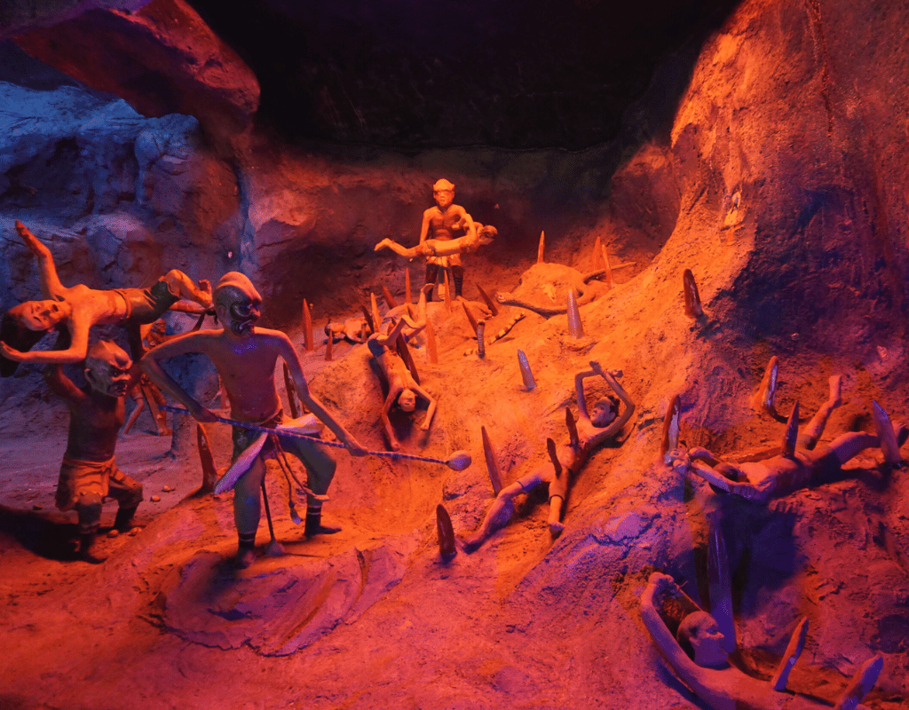 Diorama of the Ten Courts of Hell scene at Hell's Museum, Singapore.