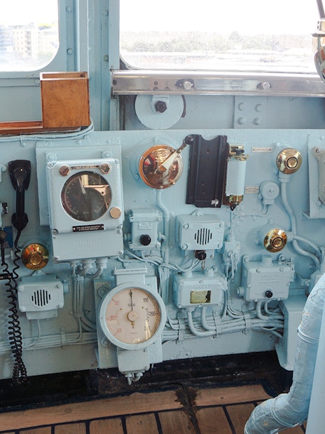 Control room instruments aboard the Royal Yacht Britannia.