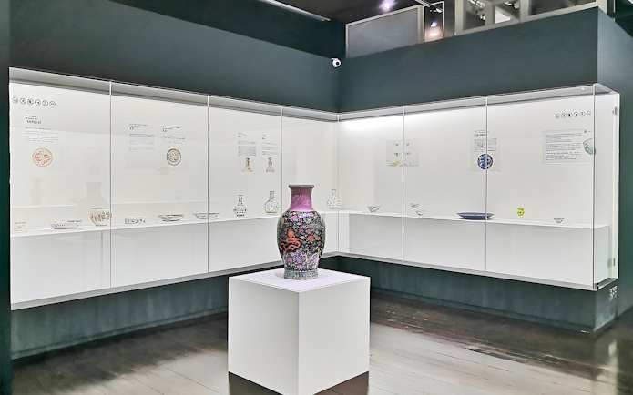Ceramic vase display at Straits and Oriental Museum Penang.